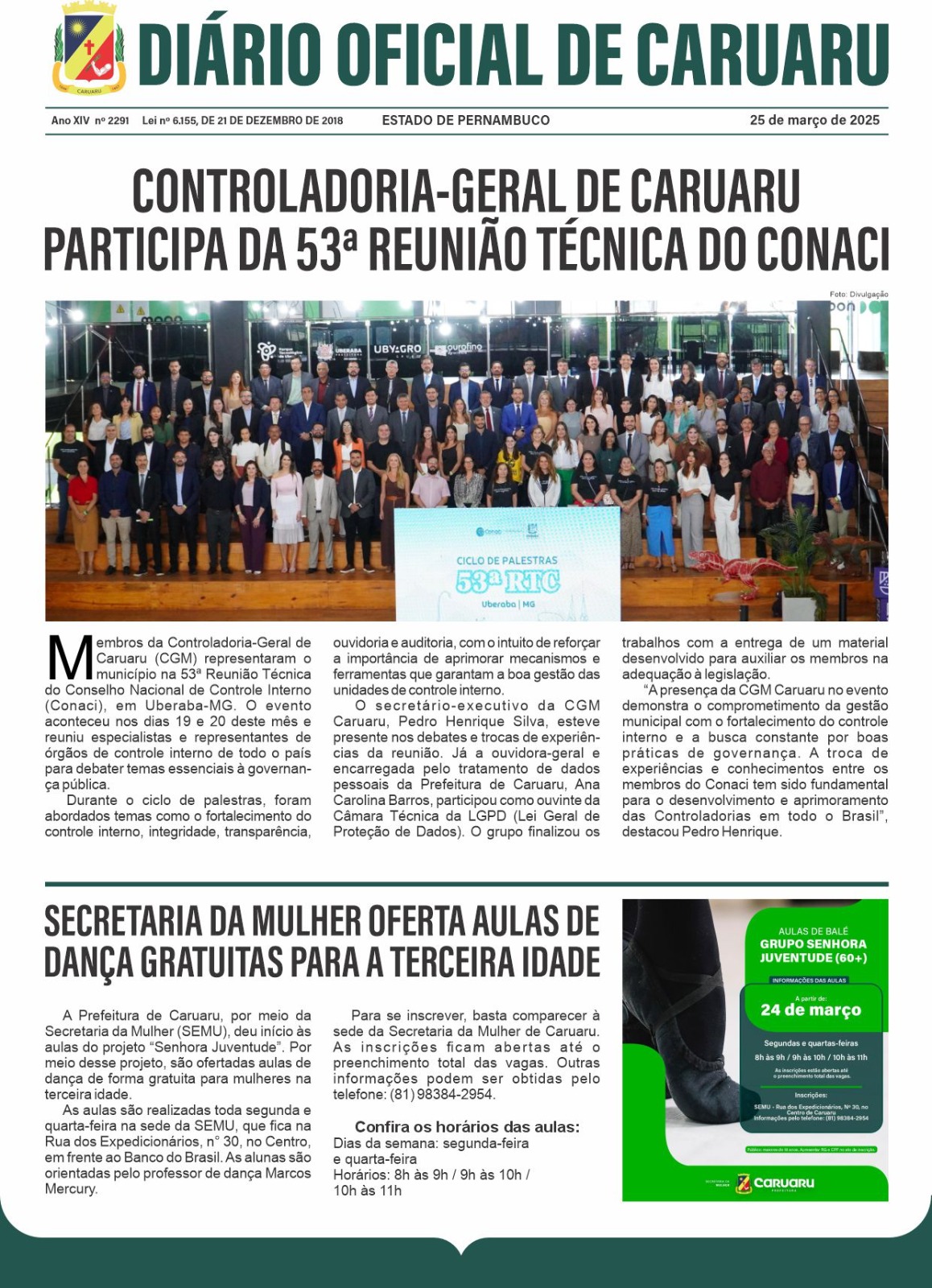Previsualização diário do dia