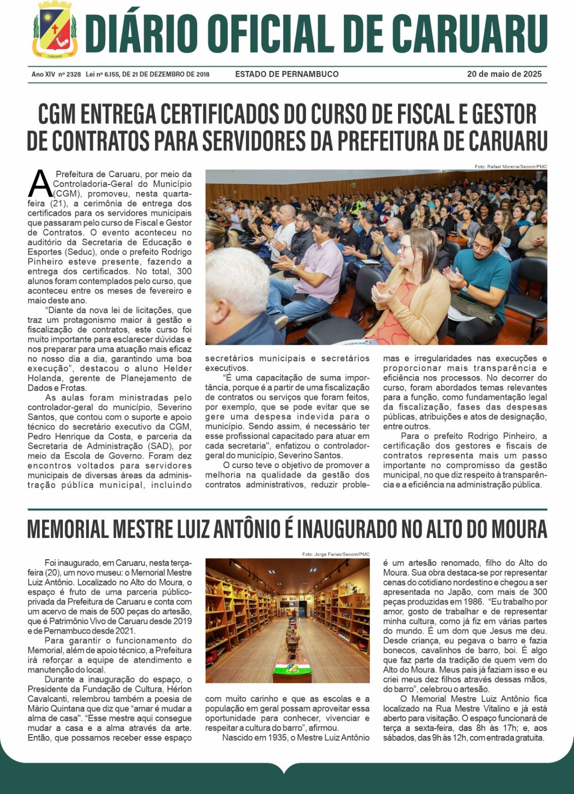 Previsualização diário do dia