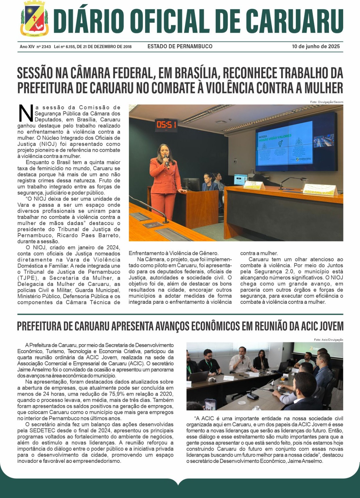 Previsualização diário do dia