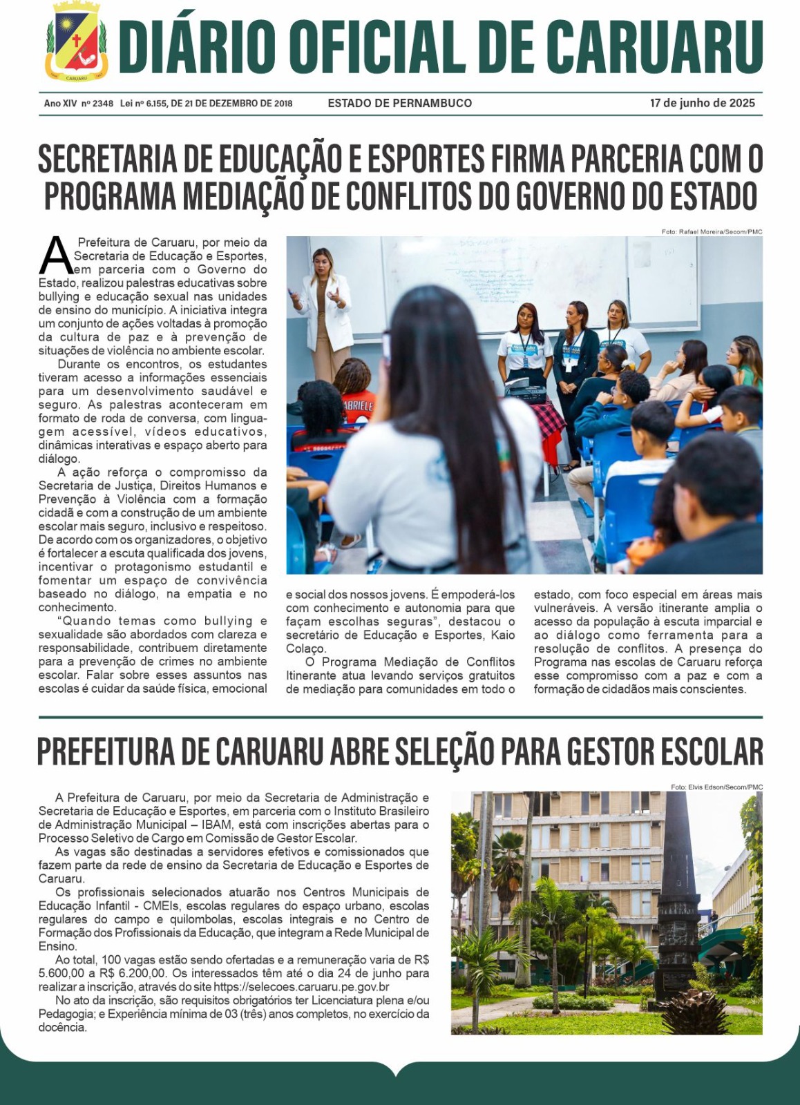 Previsualização diário do dia