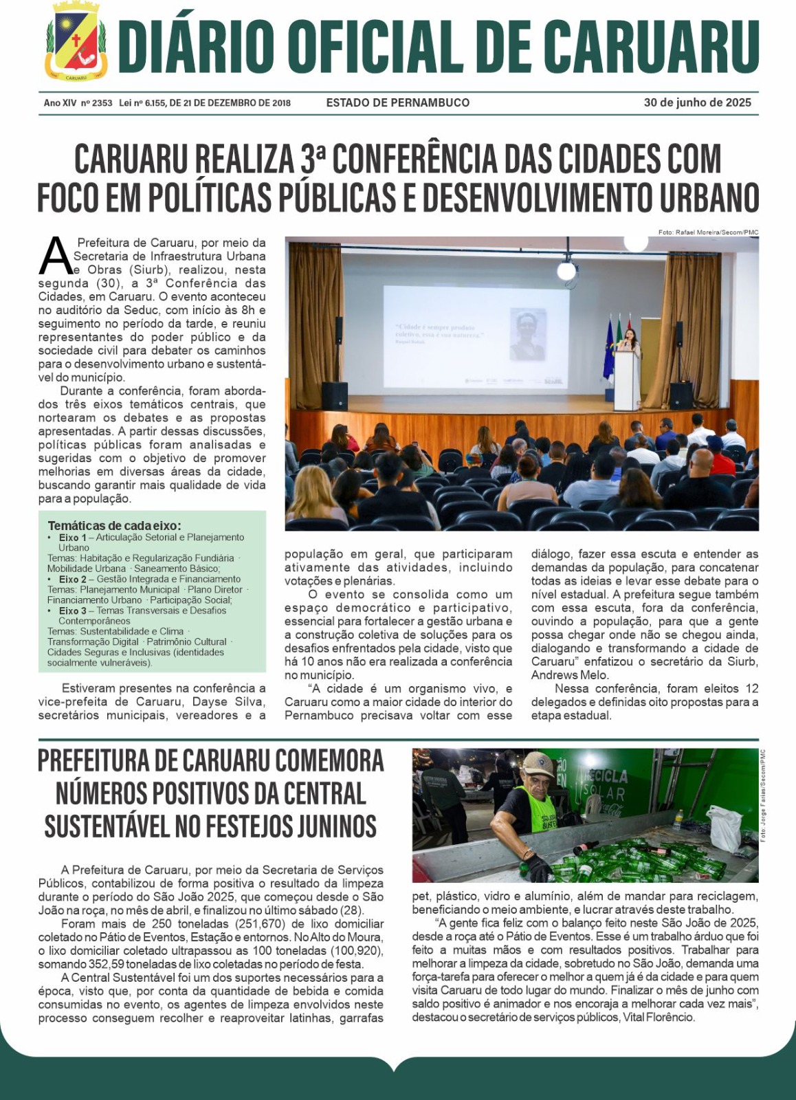 Previsualização diário do dia