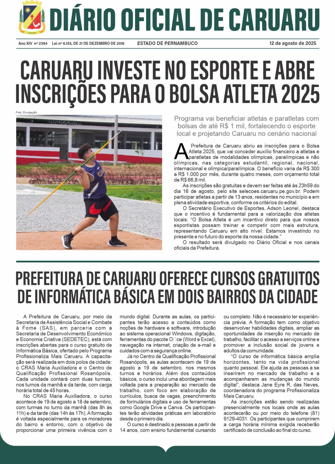 Previsualização diário do dia
