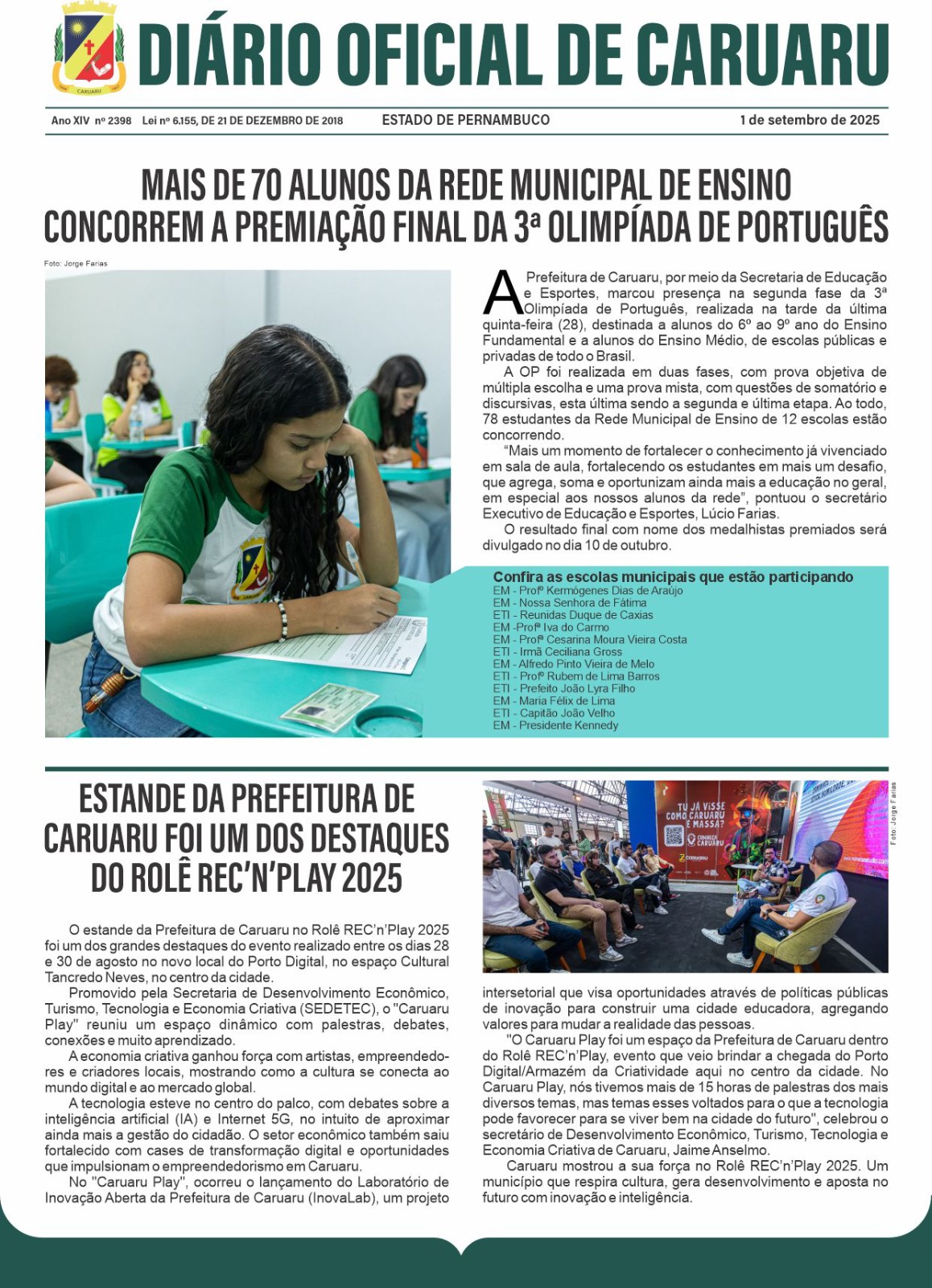 Previsualização diário do dia