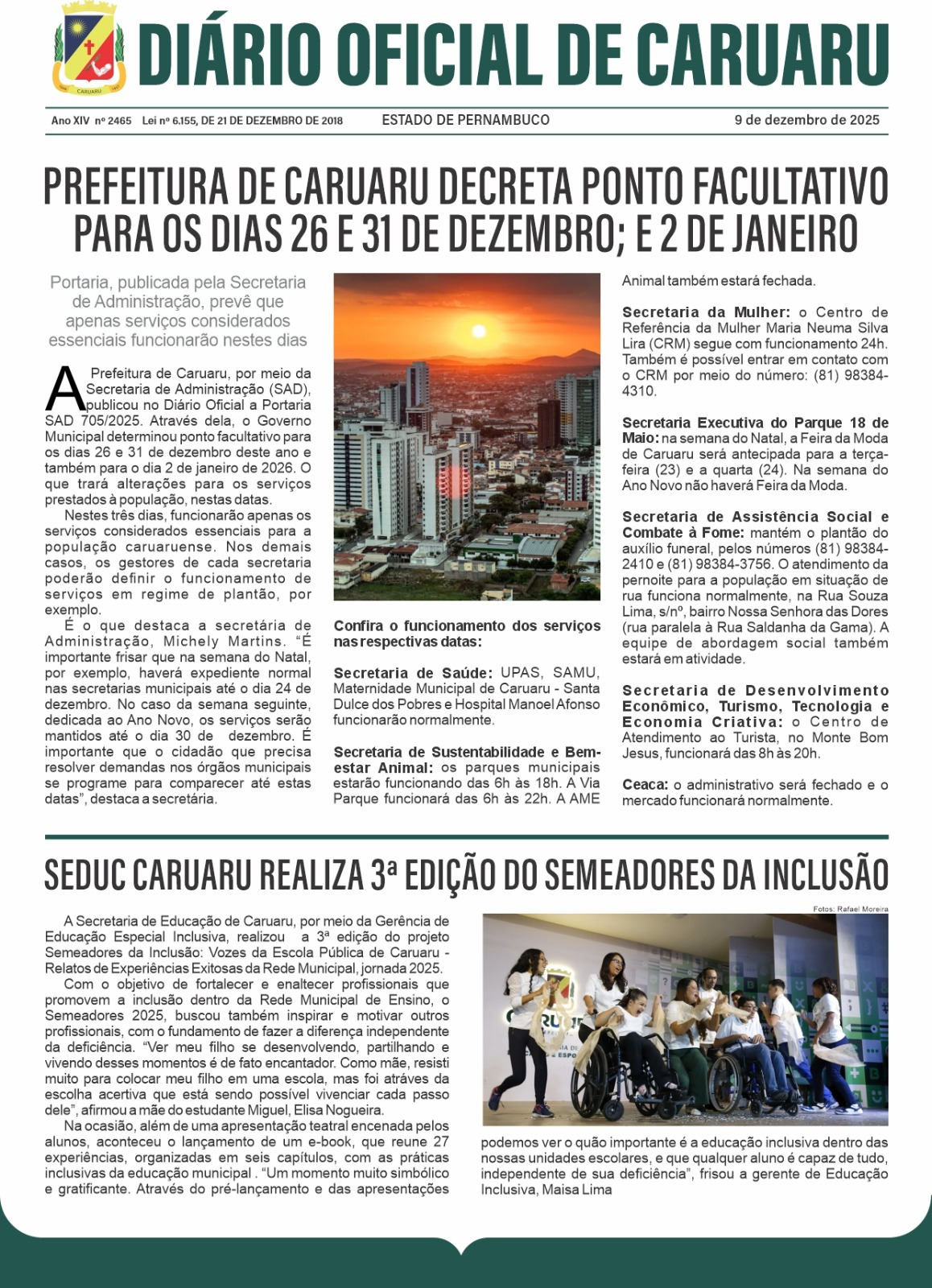 Previsualização diário do dia