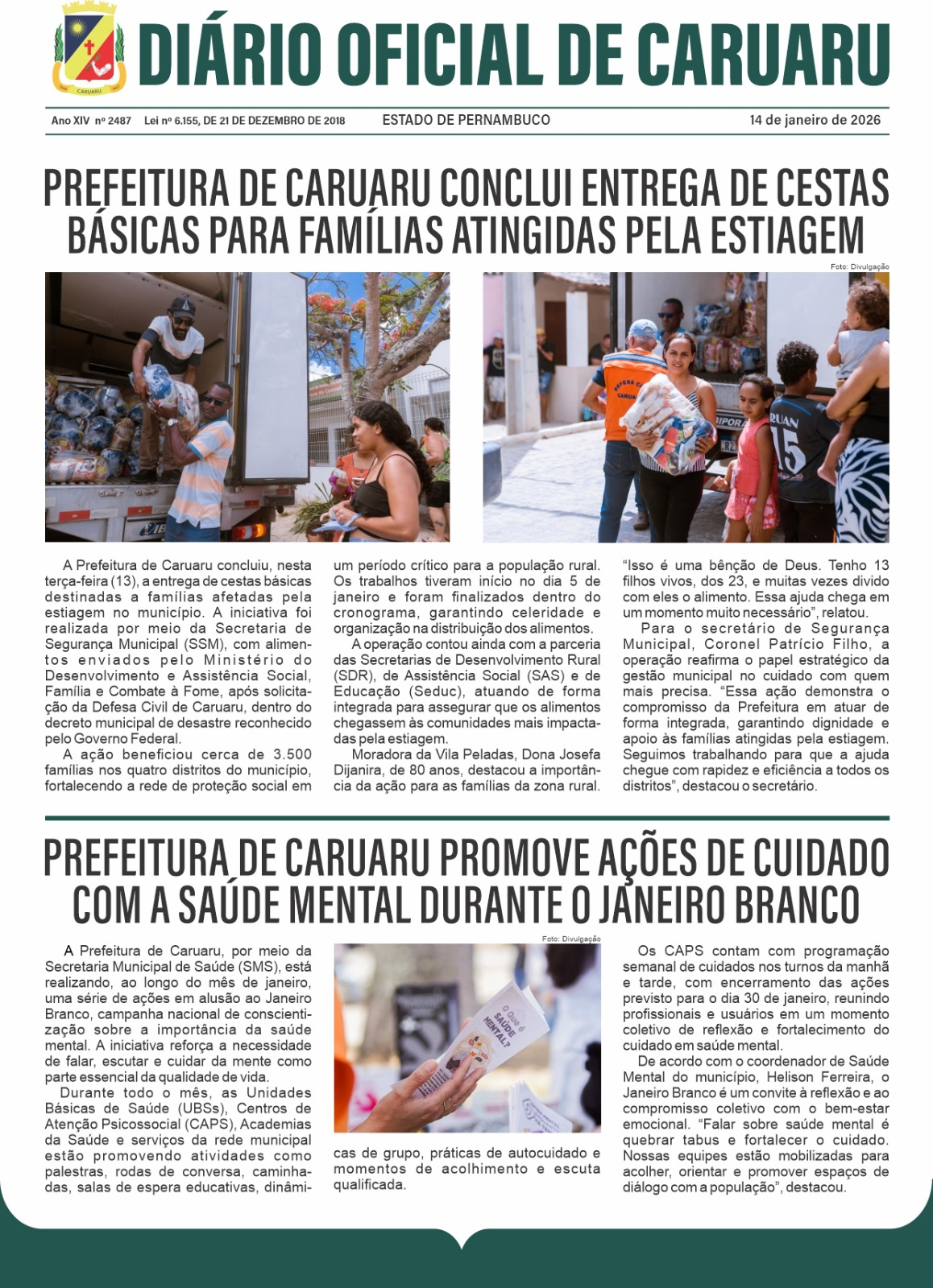 Previsualização diário do dia