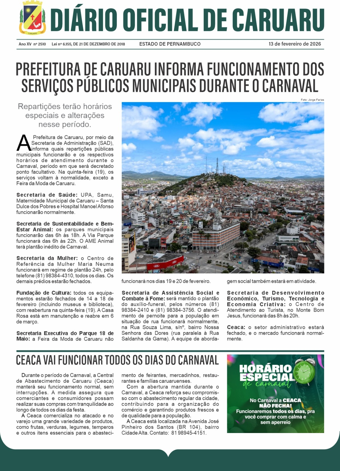 Previsualização diário do dia