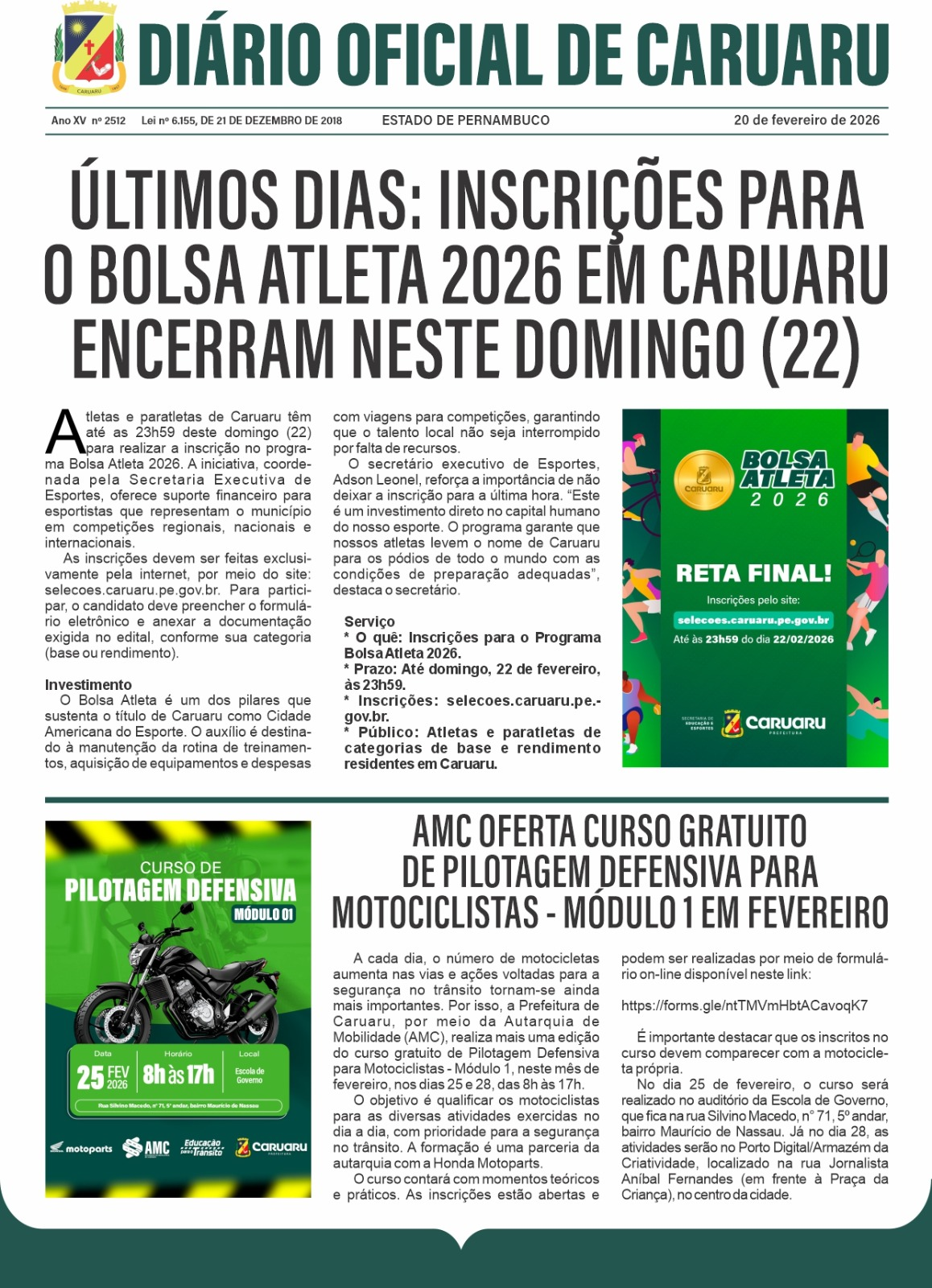 Previsualização diário do dia