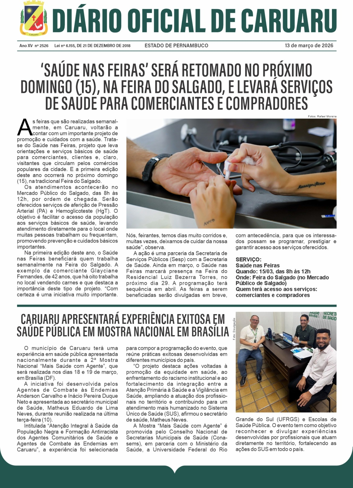 Previsualização diário do dia