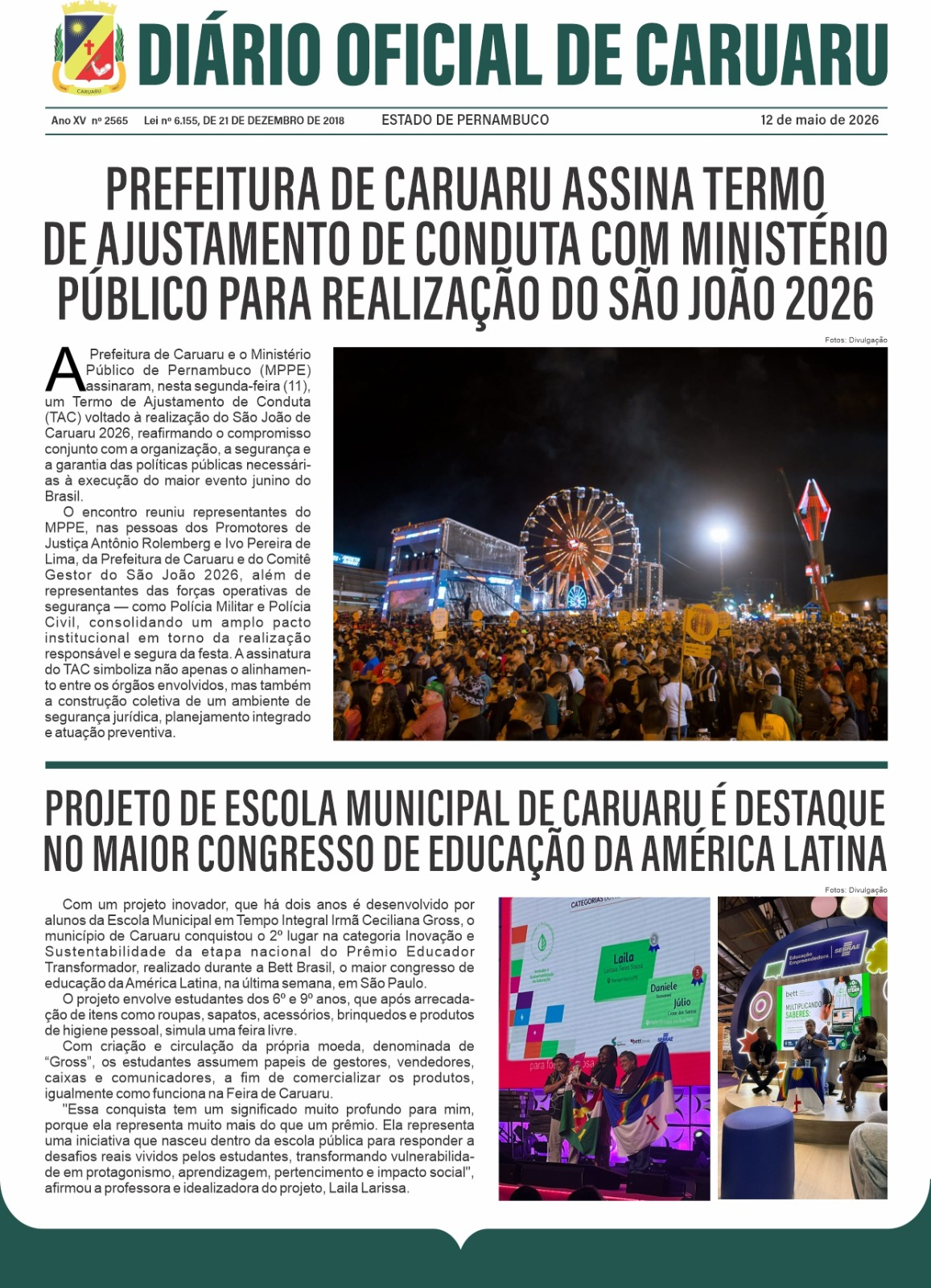 Previsualização diário do dia