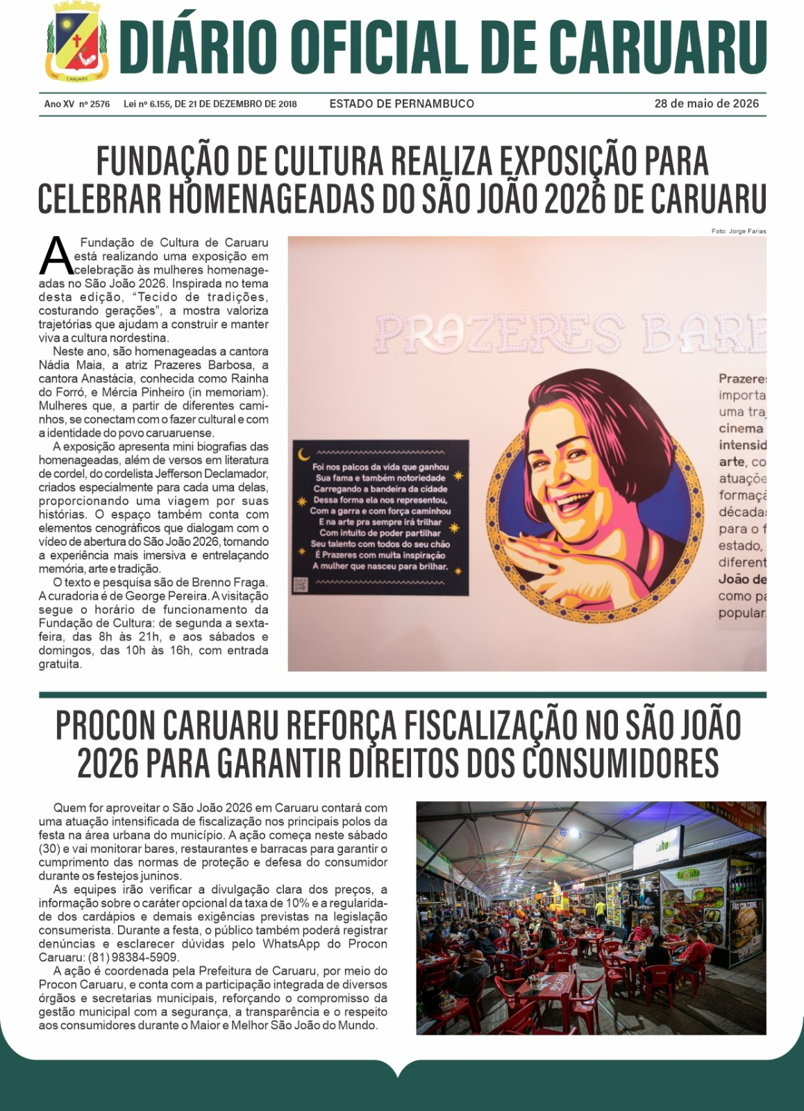 Previsualização diário do dia