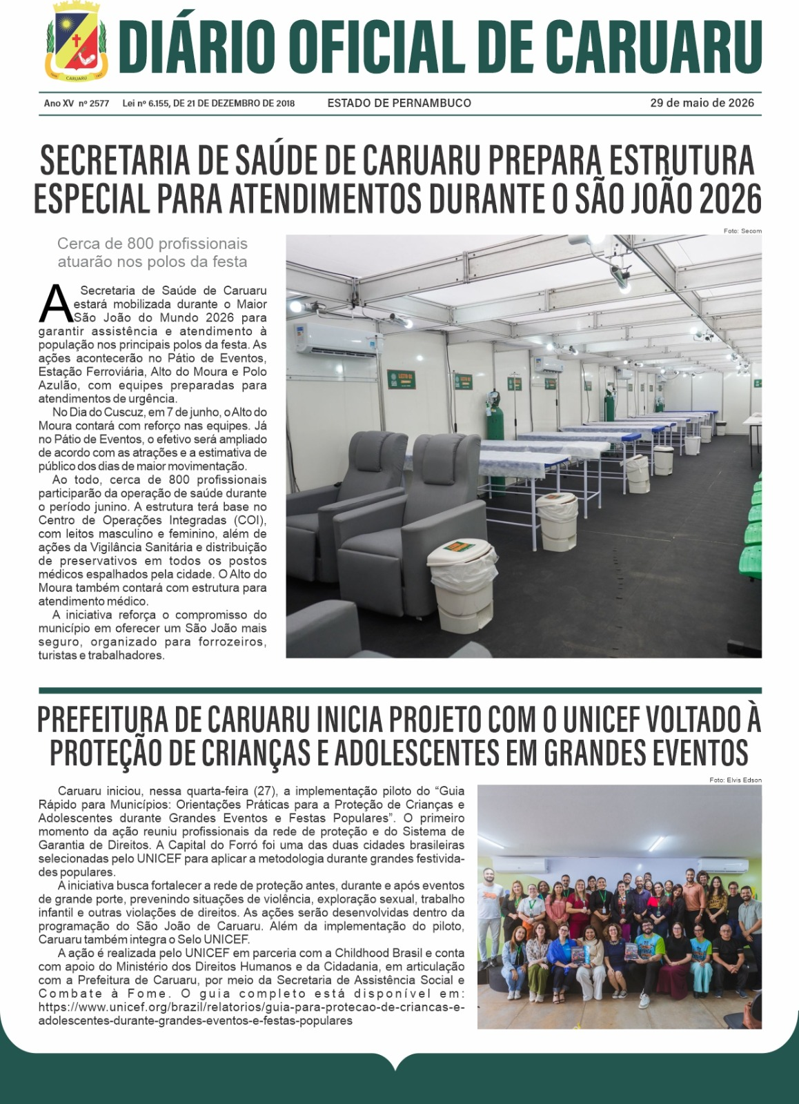 Previsualização diário do dia