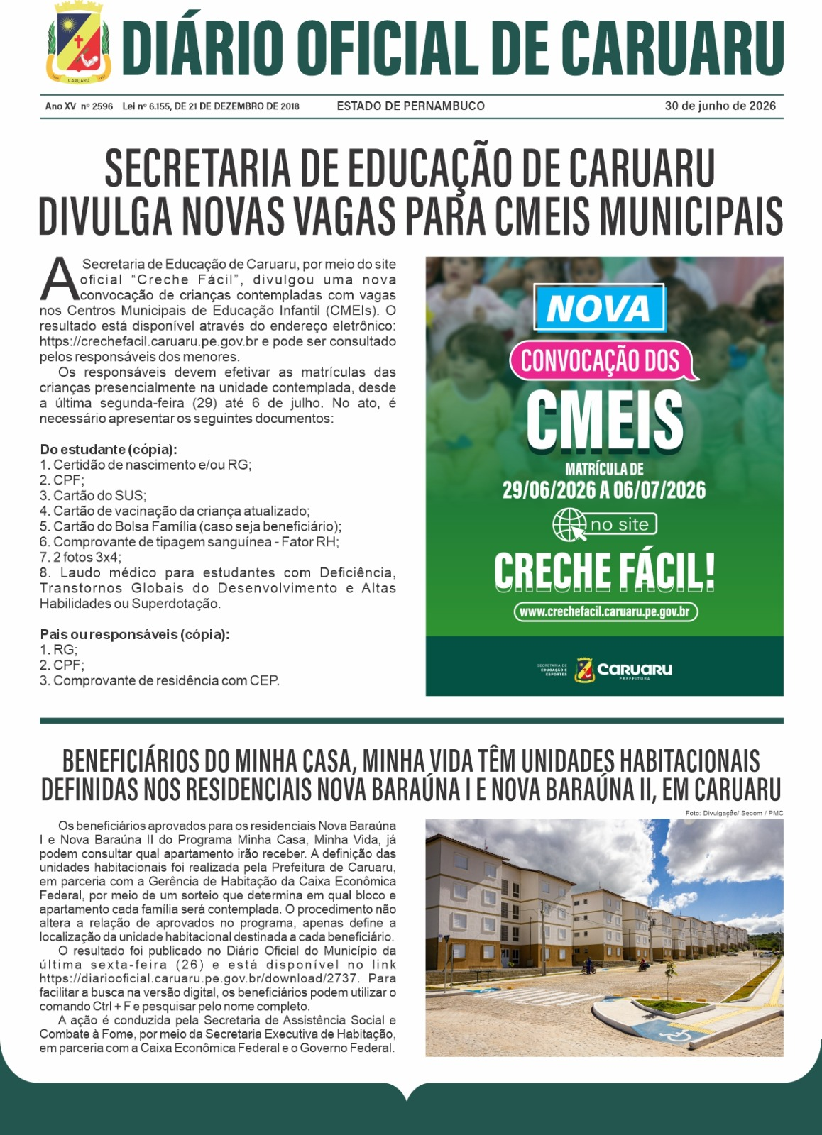 Previsualização diário do dia
