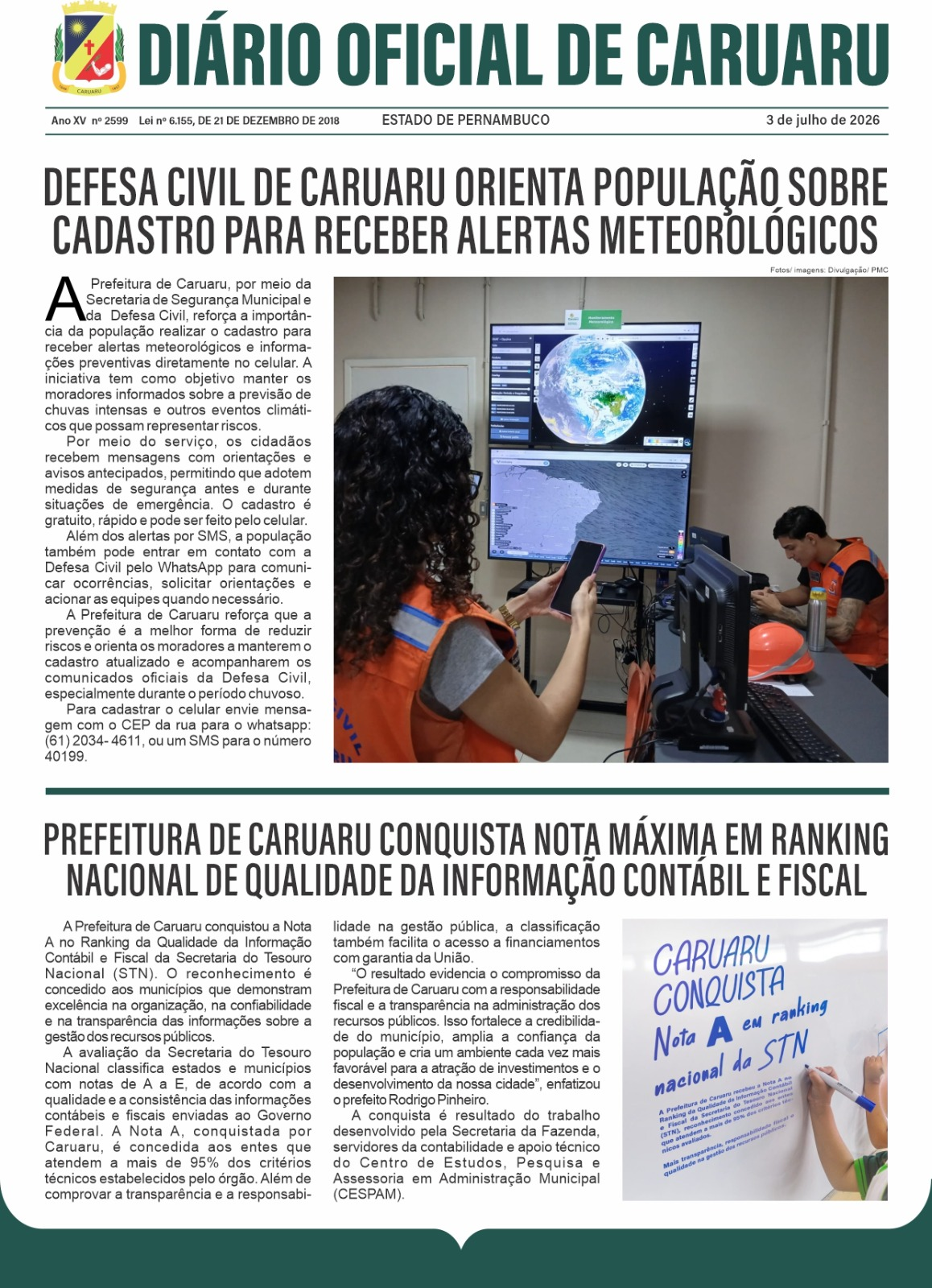 Previsualização diário do dia