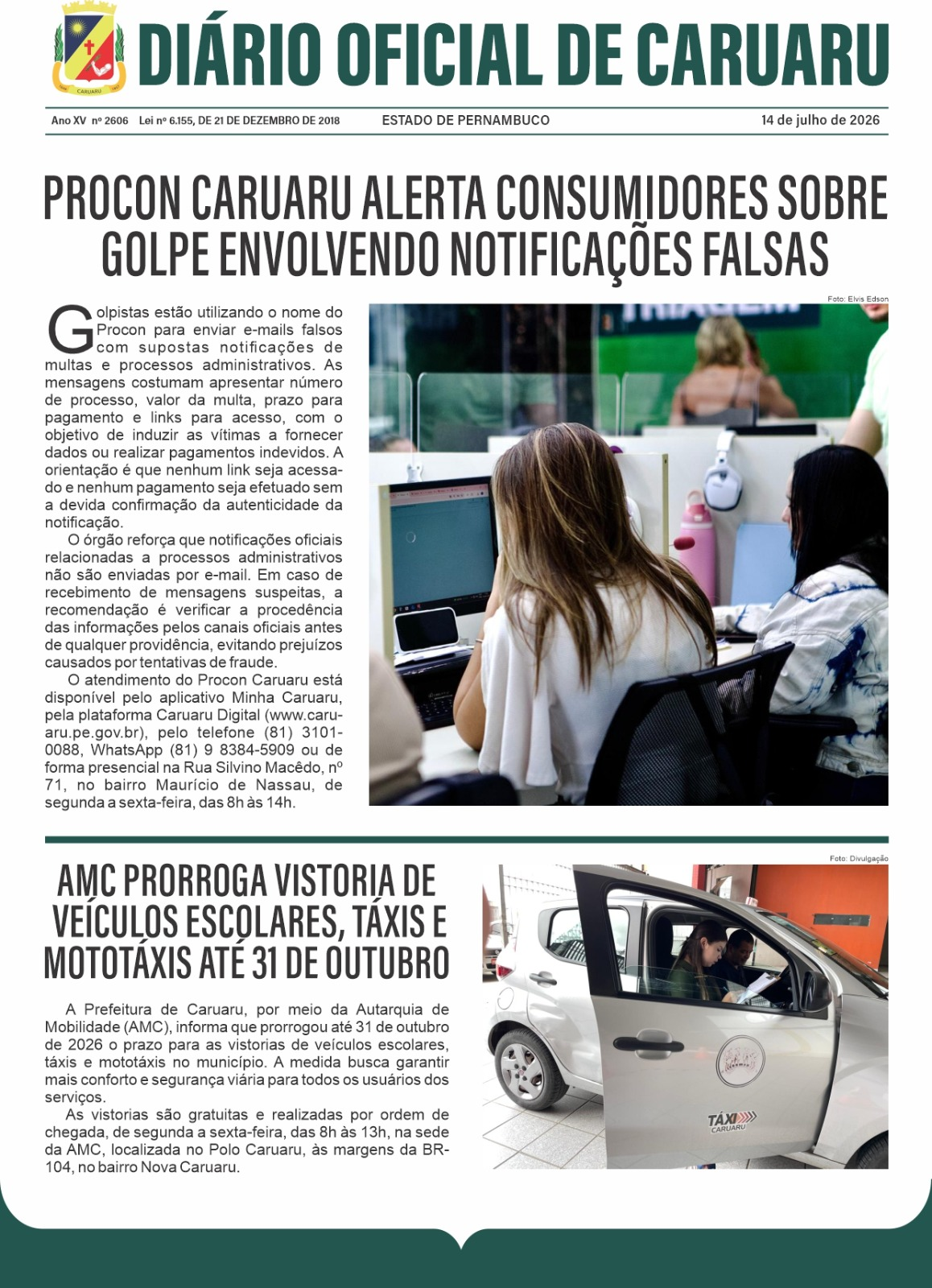 Previsualização diário do dia