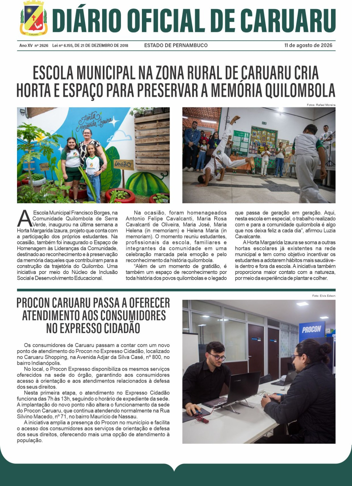 Previsualização diário do dia