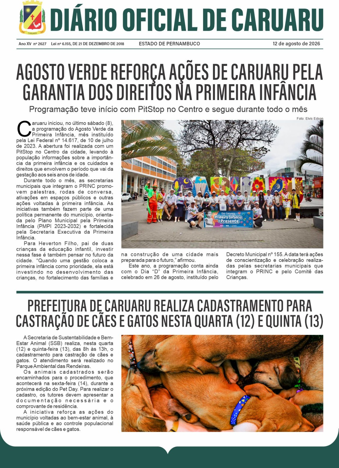 Previsualização diário do dia