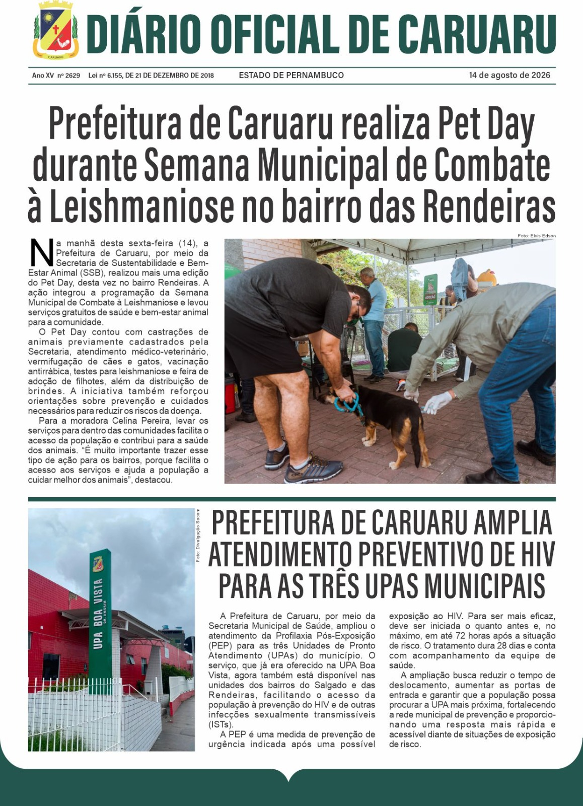 Previsualização diário do dia