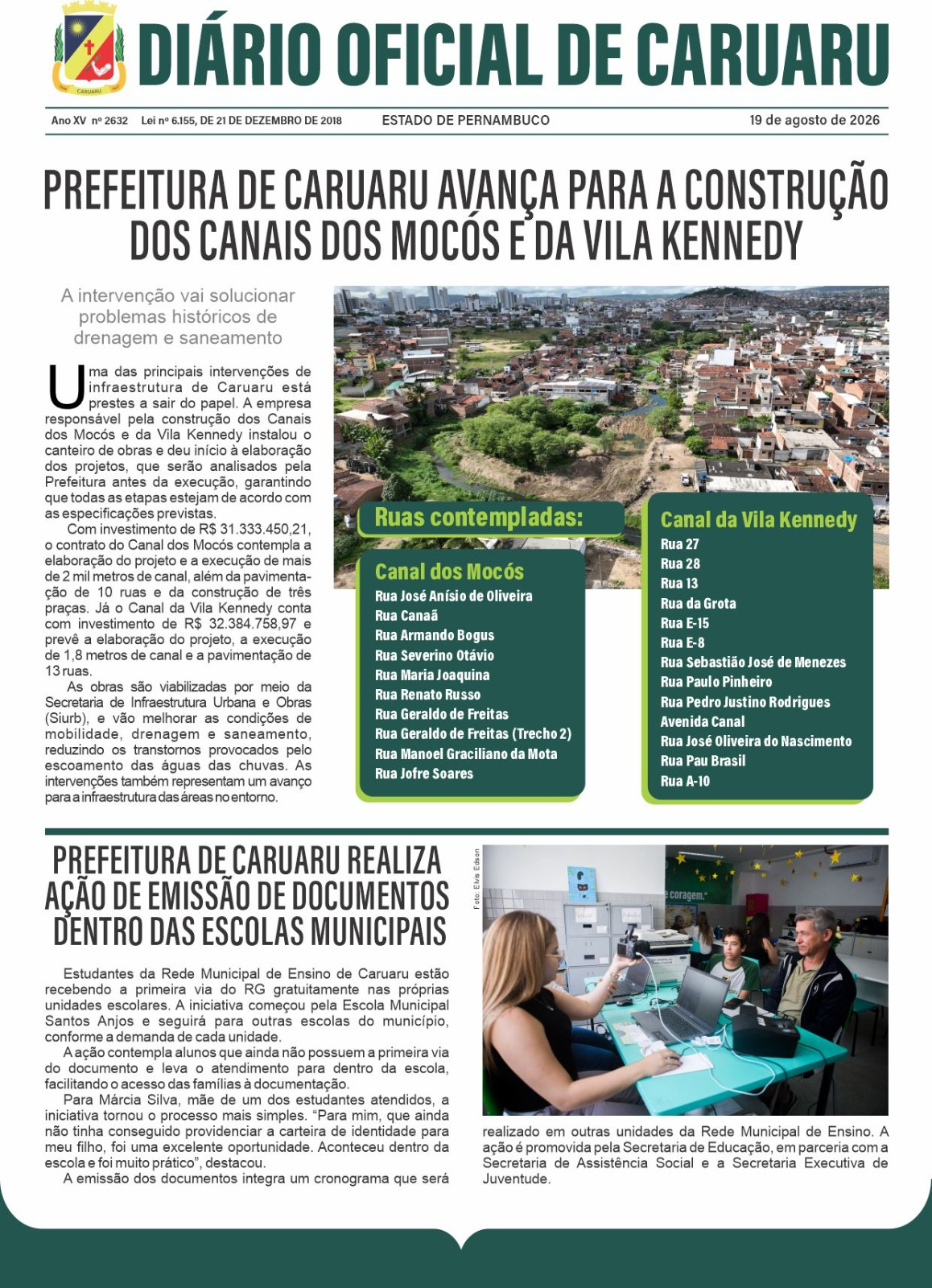 Previsualização diário do dia