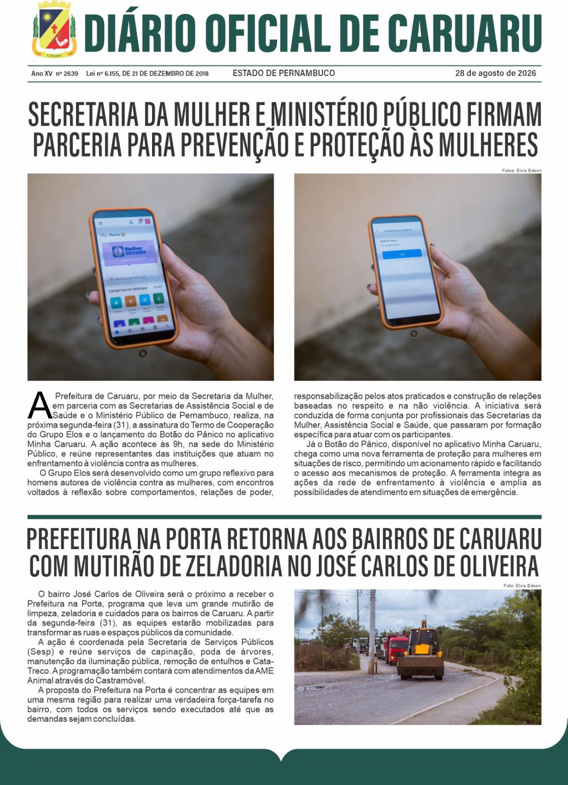 Previsualização diário do dia