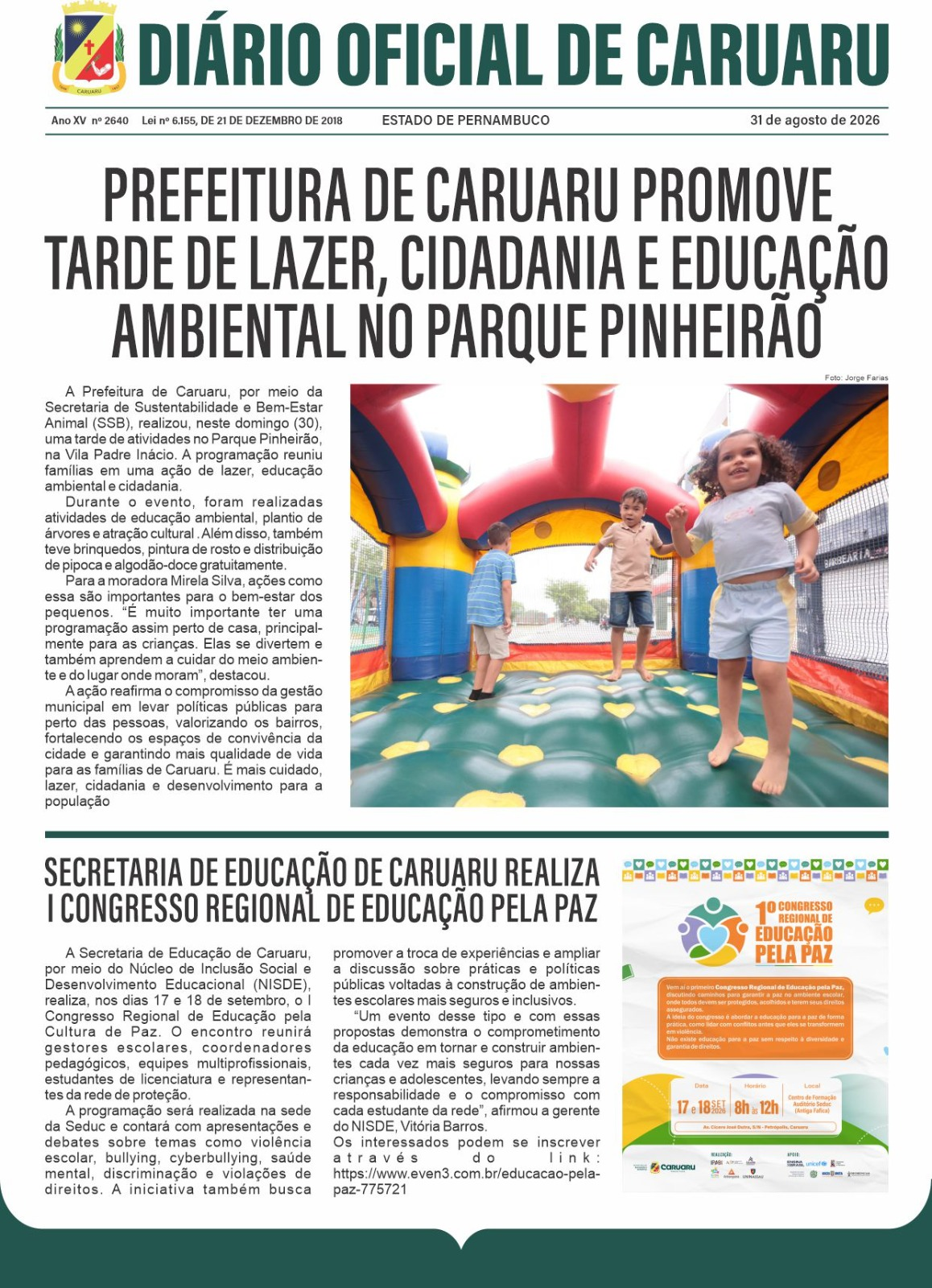 Previsualização diário do dia