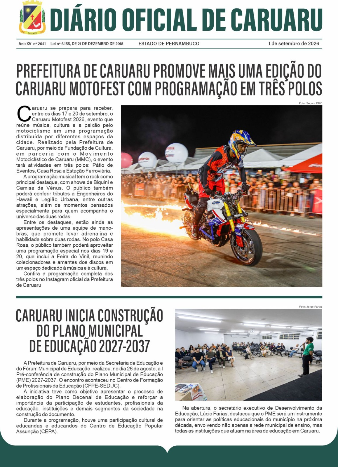 Previsualização diário do dia
