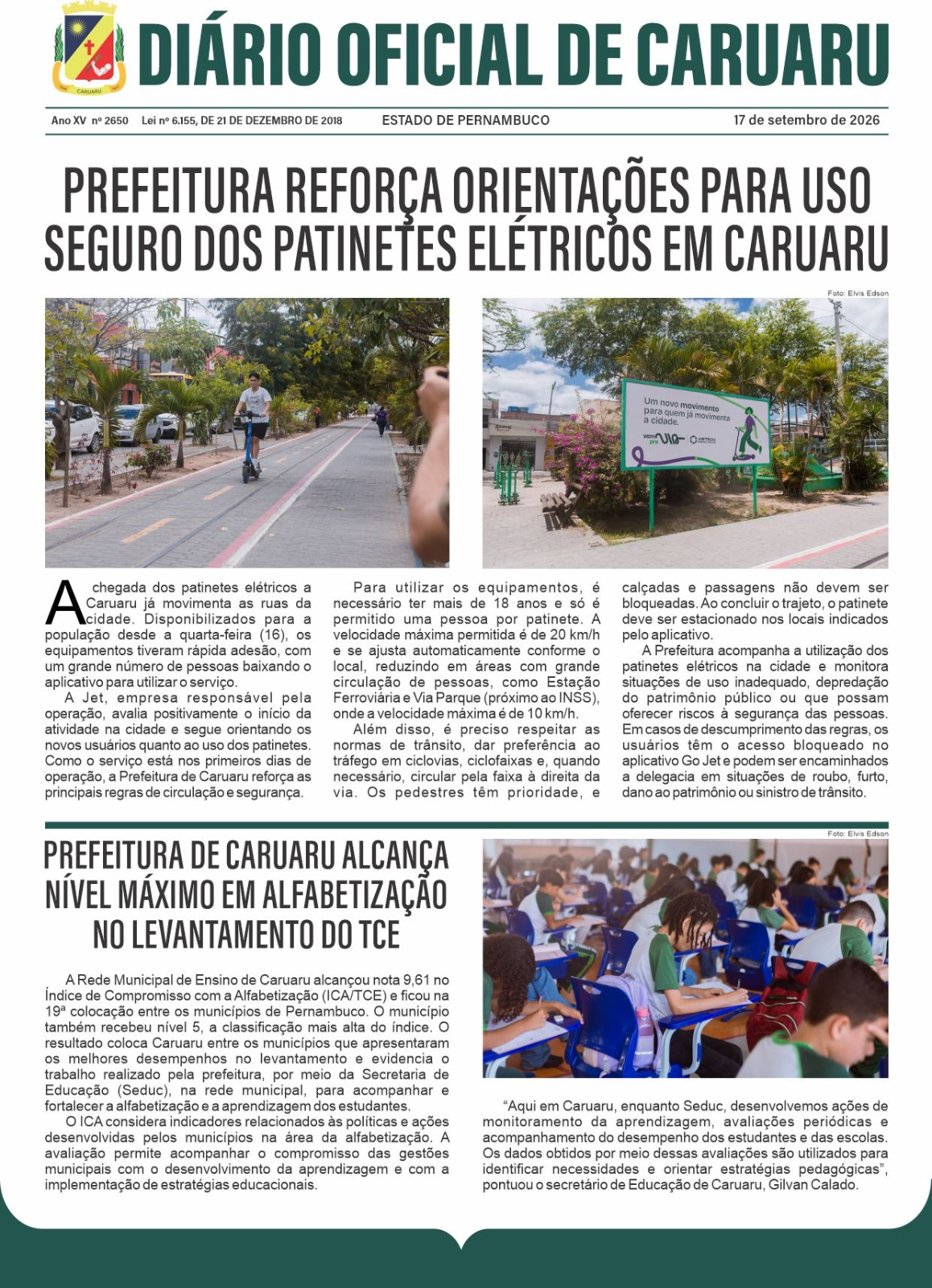 Previsualização diário do dia