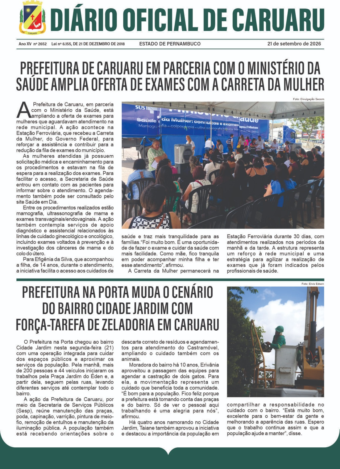 Previsualização diário do dia