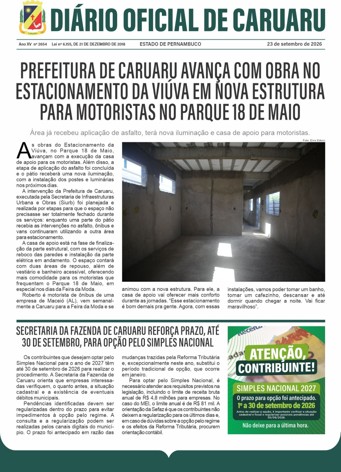 Previsualização diário do dia