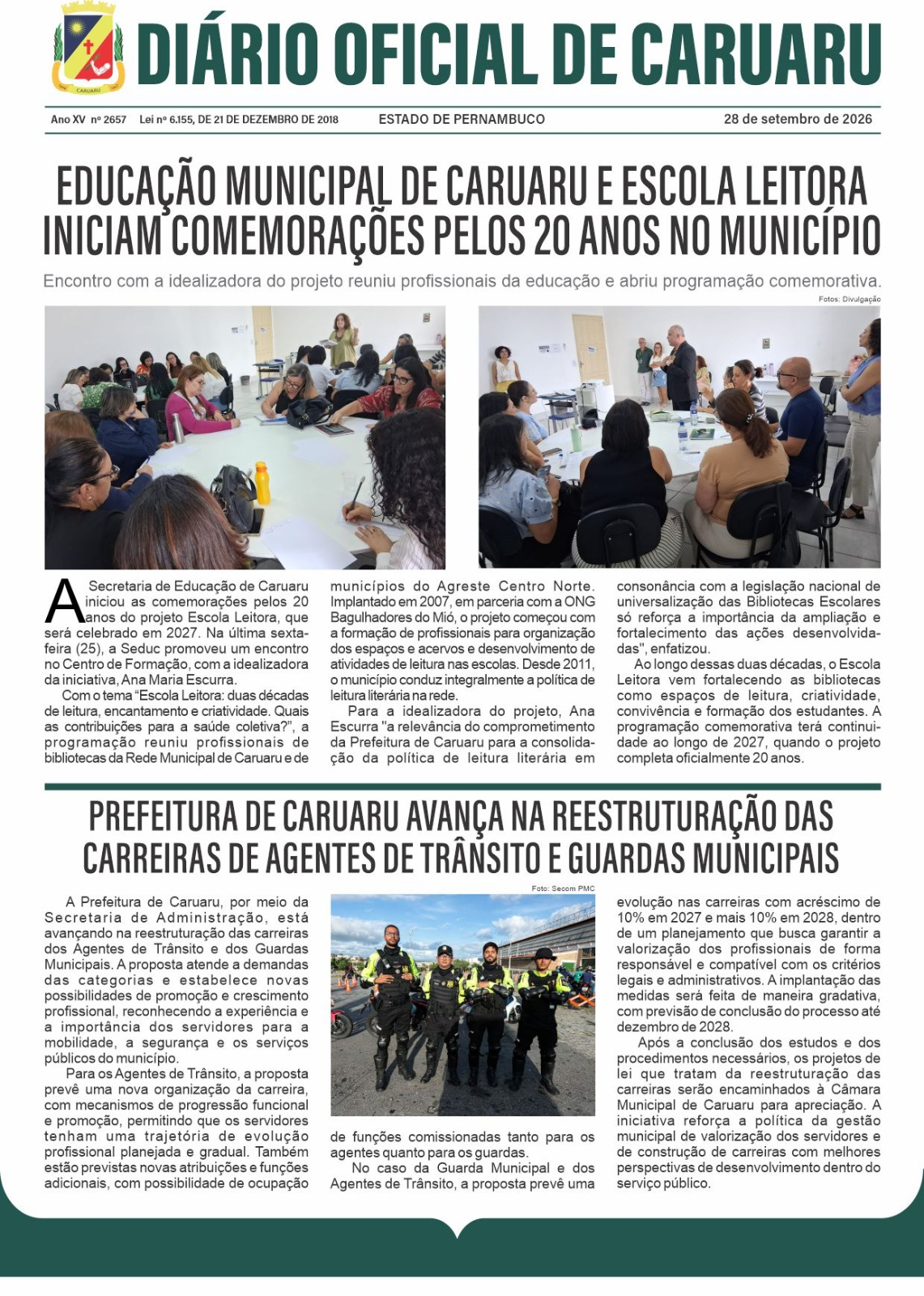 Previsualização diário do dia