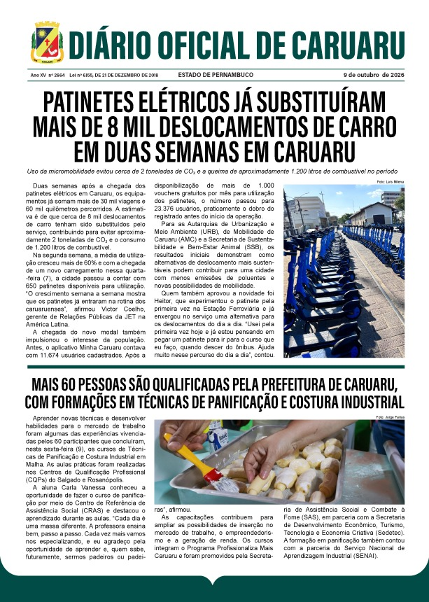Previsualização diário do dia