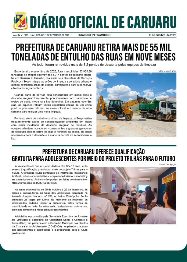 Previsualização diário do dia